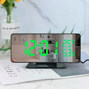 Tükör kijelzős LED digitális ébresztőóra hőmérséklet figyelő funkcióval (BBV) - Image 7