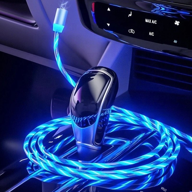 világító töltőkábel kék3