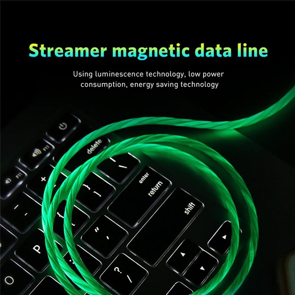 világító töltőkábel zöld