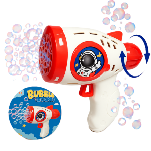 Fehér színű rakéta formájú automata buborékfújó fegyver – színes fényekkel (BBJ) - Image 4