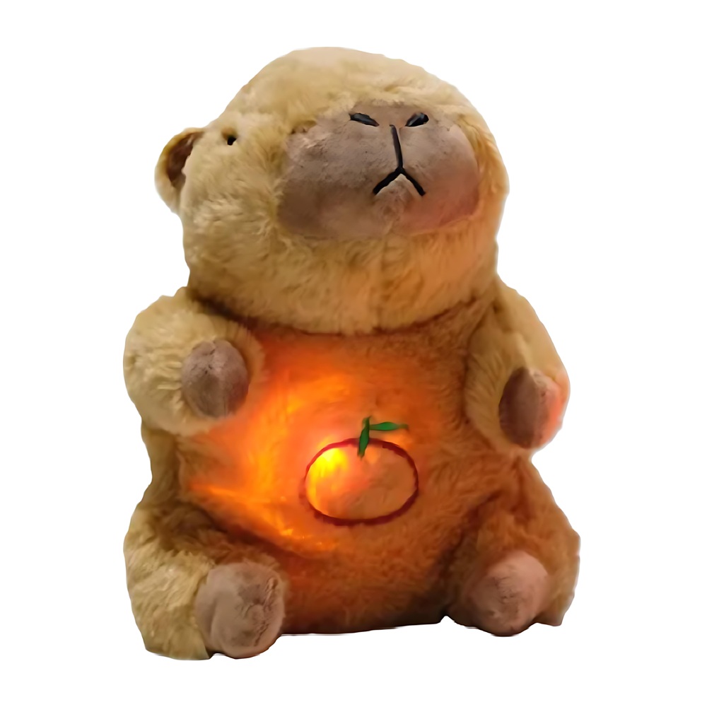 Capybara_plüss_alvótárs_babáknak_lélegző_funkcióval_és_környezeti_fénnyel,_18_cm_1