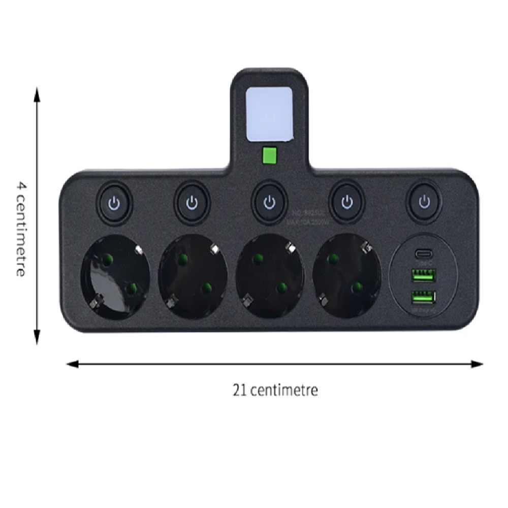 6_az_1_ben_asztali_töltőállomás_4_konnektor,_2_USB_1_USB_C_porttal,_kompakt_elosztó_otthonra_és_irodába_HG-2786