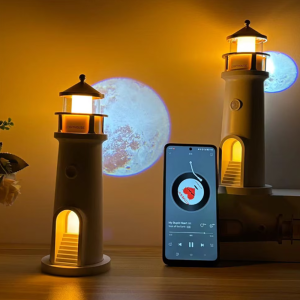 Bluetooth-os holdprojektor lámpa – világítótorony design, hangulatfénnyel és zenelejátszás funkcióval MG-A08-2 (THM) - Image 8