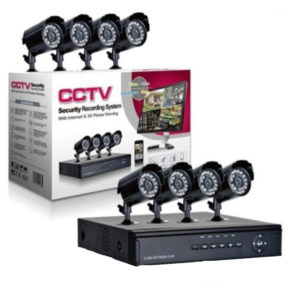 CCTV_8_csatornás_biztonsági_kamera_szett_színes_IP_kamerák,_24_LED-es_éjjellátással,_kül_és_beltéri_használatra1