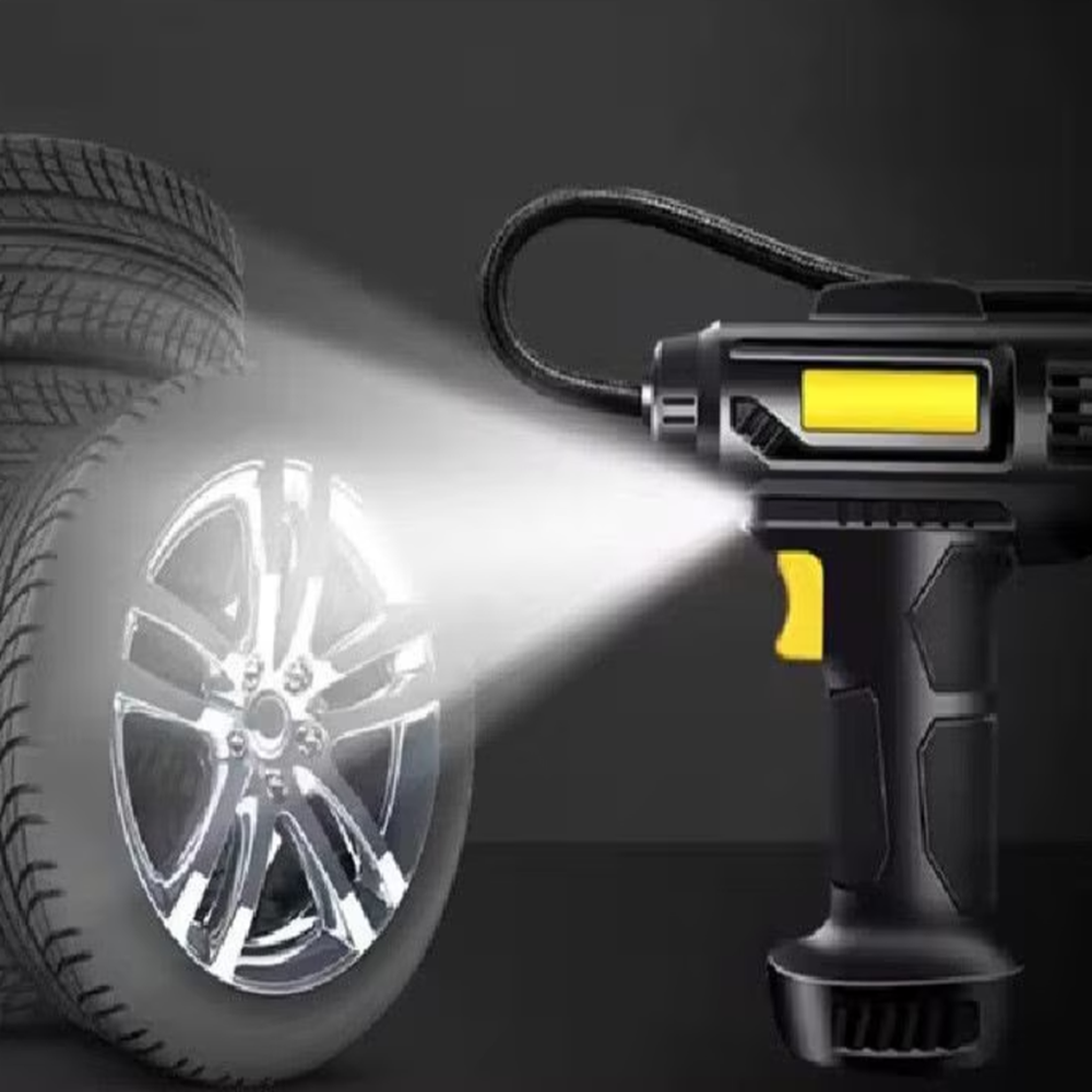 Kompakt analóg akkumulátoros autókompresszor – szivargyújtó tápellátás 10 bar nyomás, 12V motor 18 literperc levegőkapacitás (BBJH)7