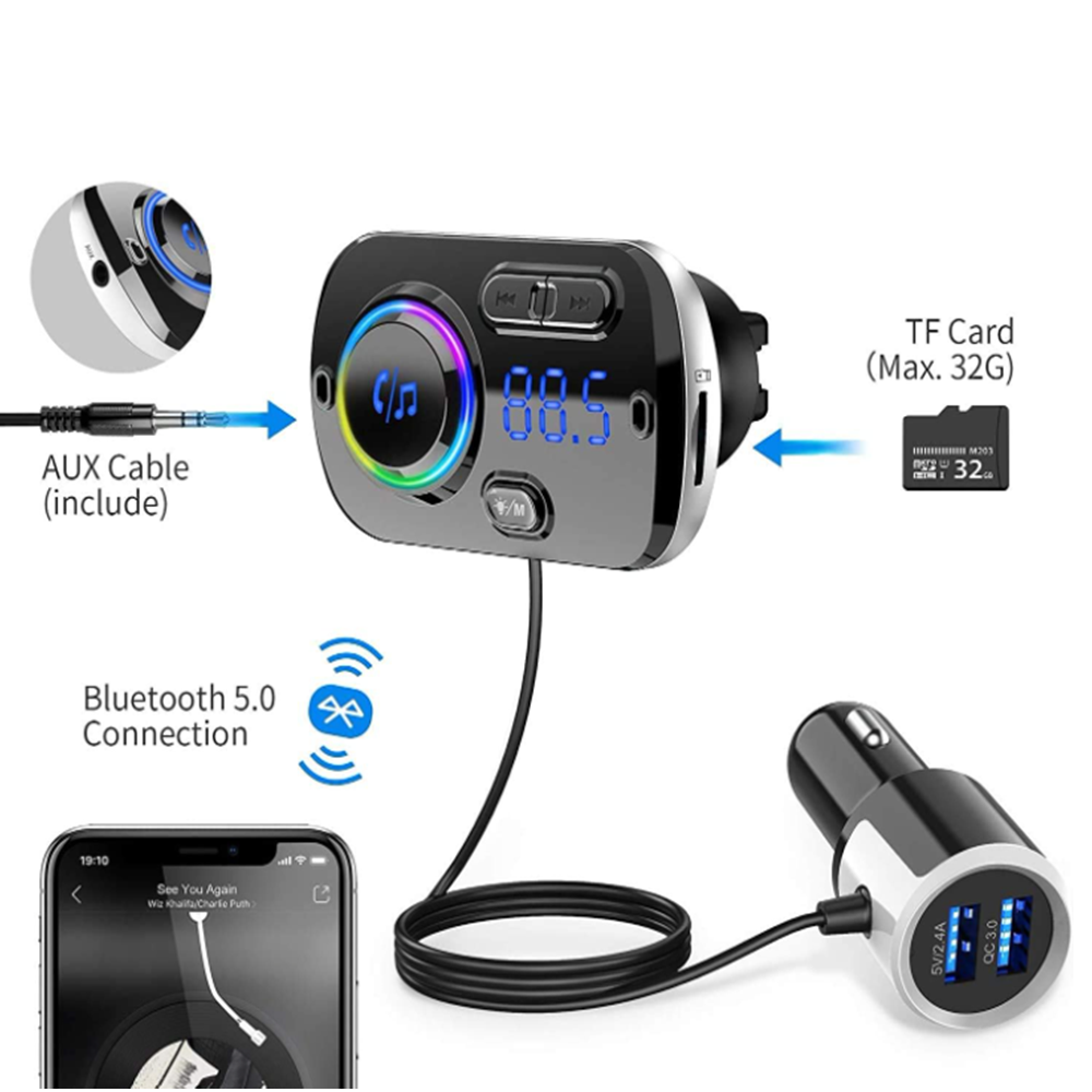 Bluetooth_autós_FM_transzmitter_és_gyorstöltő_kihangosítóval_LED_kijelzővel_dupla_USB_porttal_BC49BQ_THM1