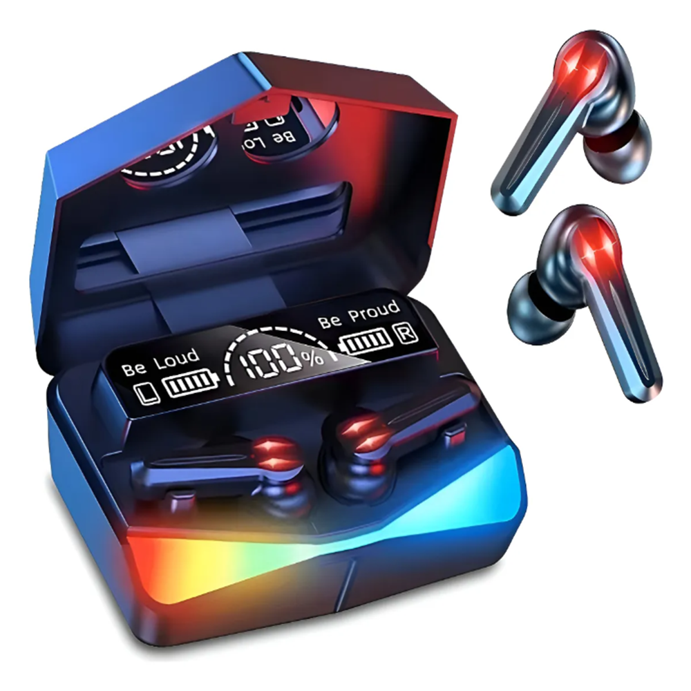 DAMIX_M28_TWS_vezeték_nélküli_gamer_fülhallgató_Bluetooth_kapcsolat_LED_kijelzős_töltőtokkal_BBD