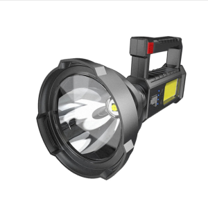 Hordozható fekete zseblámpa USB töltéssel – energiatakarékos LED fényforrás töltöttségjelzővel TY-839 (BBJH) - Image 4