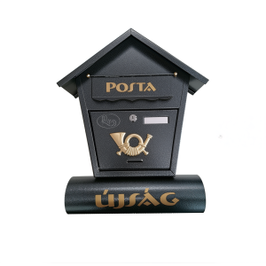 Modern postaláda újságtartó rekesszel – kulccsal zárható, biztonságos kültéri levélszekrény ,fekete színben (BBL)(BBD) - Image 1