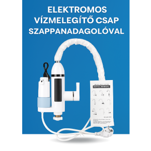 Praktikus digitális átfolyós vízmelegítős csaptelep beépített szappanadagolóval – energiatakarékos és modern konyhai megoldás KL25-128 RY001(BBV) - Image 2