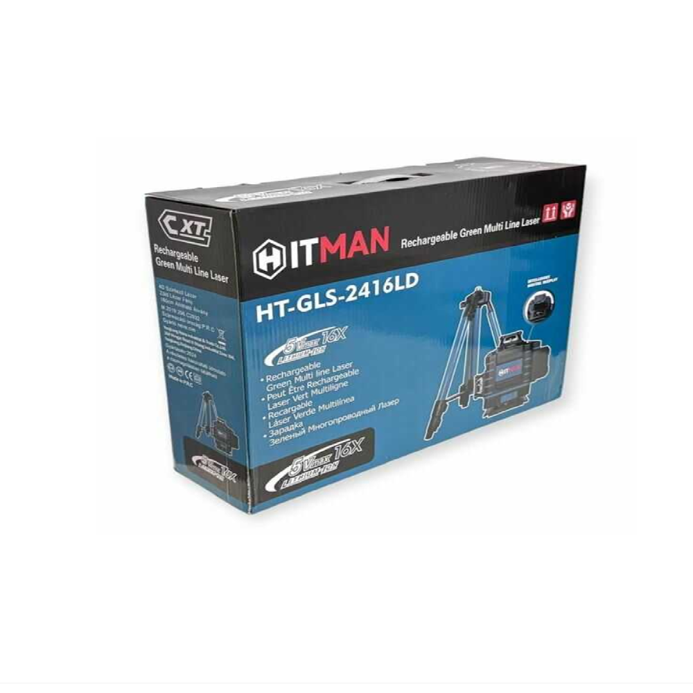 Professzionális_Hitman_GLS-2416LD_4D_Szintező_Lézer_Dupla_5V_Max_Akkumulátor_Állvány_2416LD_THM4