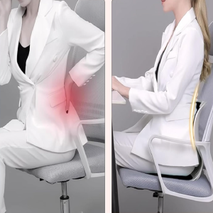 Ergonomikus tartásjavító deréktámasz – székre helyezhető háttámla hátfájás enyhítésére és testtartás javítására, irodába és autóba (BBM) - Image 6