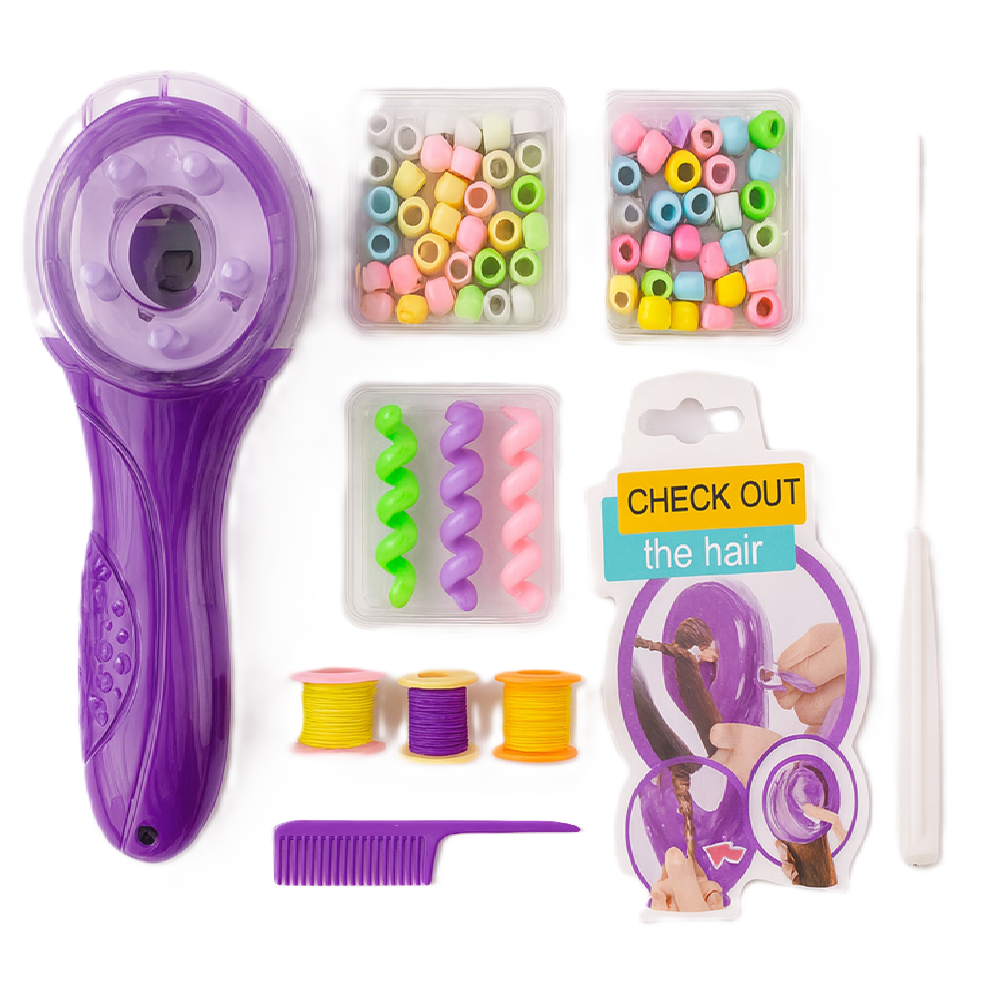 Fashion DIY automata tincskészítő készlet – 92 részes szett gyöngyökkel, szalagokkal és tincskészítőgéppel gyerekeknek (BBJ)11