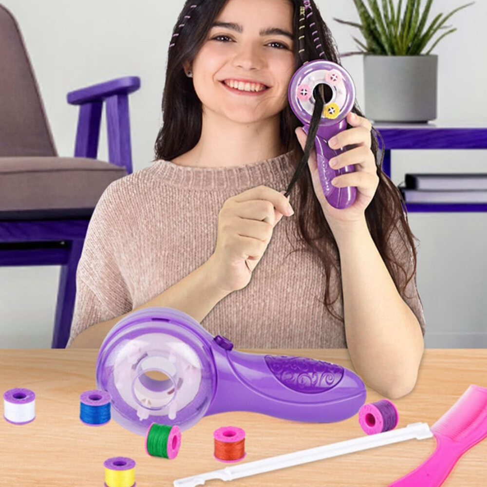 Fashion DIY automata tincskészítő készlet – 92 részes szett gyöngyökkel, szalagokkal és tincskészítőgéppel gyerekeknek (BBJ)7