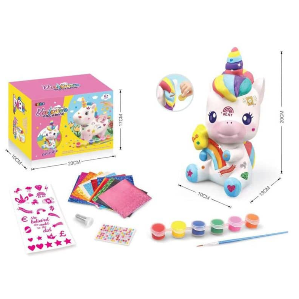 Kreatív unikornis persely festő szett – díszítsd és fesd meg saját varázslatos egyszarvúd! 22cm (BBJ)4