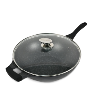 Royalty Line indukciós wok – 32 cm átmérő, 5,9L kapacitás, üvegfedővel és tapadásmentes felülettel (BBA) - Image 3