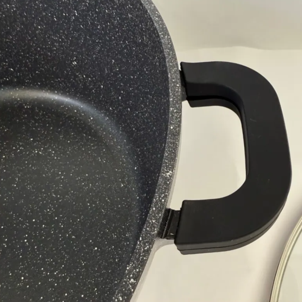 Royalty Line márványbevonatú 40 cm-es lábas – 19,5L nagykapacitású tapadásmentes főzőedény üvegfedővel RL-BS40MG1