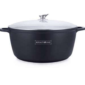 Royalty Line márványbevonatú 44 cm átmérőjű 23,4L kapacitású lábas – nagyméretű tapadásmentes főzőedény üvegfedővel RL-BS44ML (BBA) - Image 1