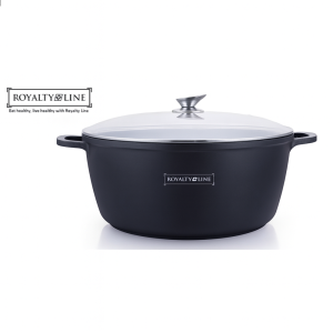 Royalty Line márványbevonatú 44 cm átmérőjű 23,4L kapacitású lábas – nagyméretű tapadásmentes főzőedény üvegfedővel RL-BS44ML (BBA) - Image 6