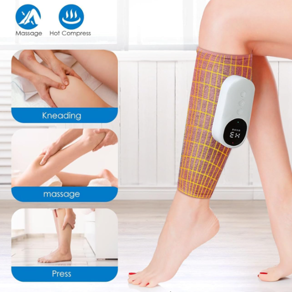 Vezeték nélküli elektromos láb- és vádlimasszírozó – 3 intenzitásfokozattal, vérkeringés serkentésére és izomfájdalom csillapítására (BBM)5