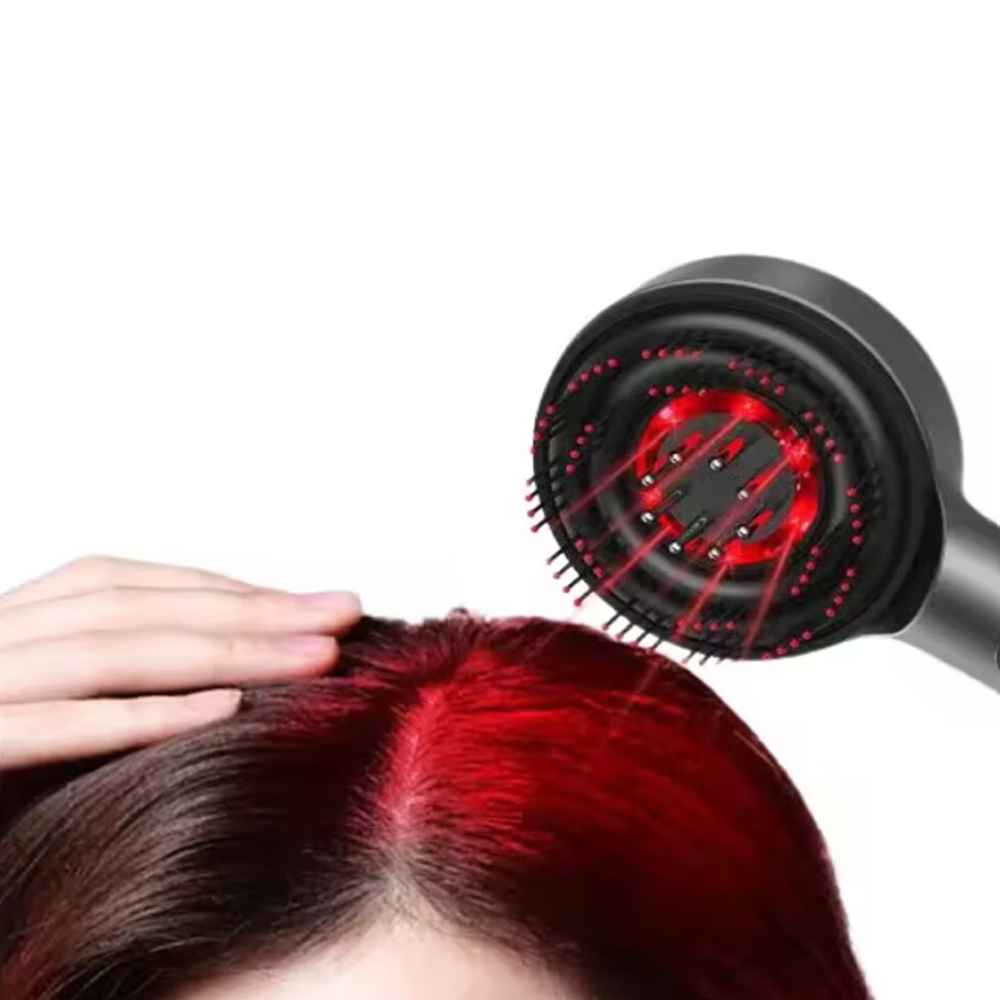 Elektromos fejbőr masszázskefe infravörös fénnyel és beépített olajadagolóval – USB-s hajápoló masszírozó (BBM)7