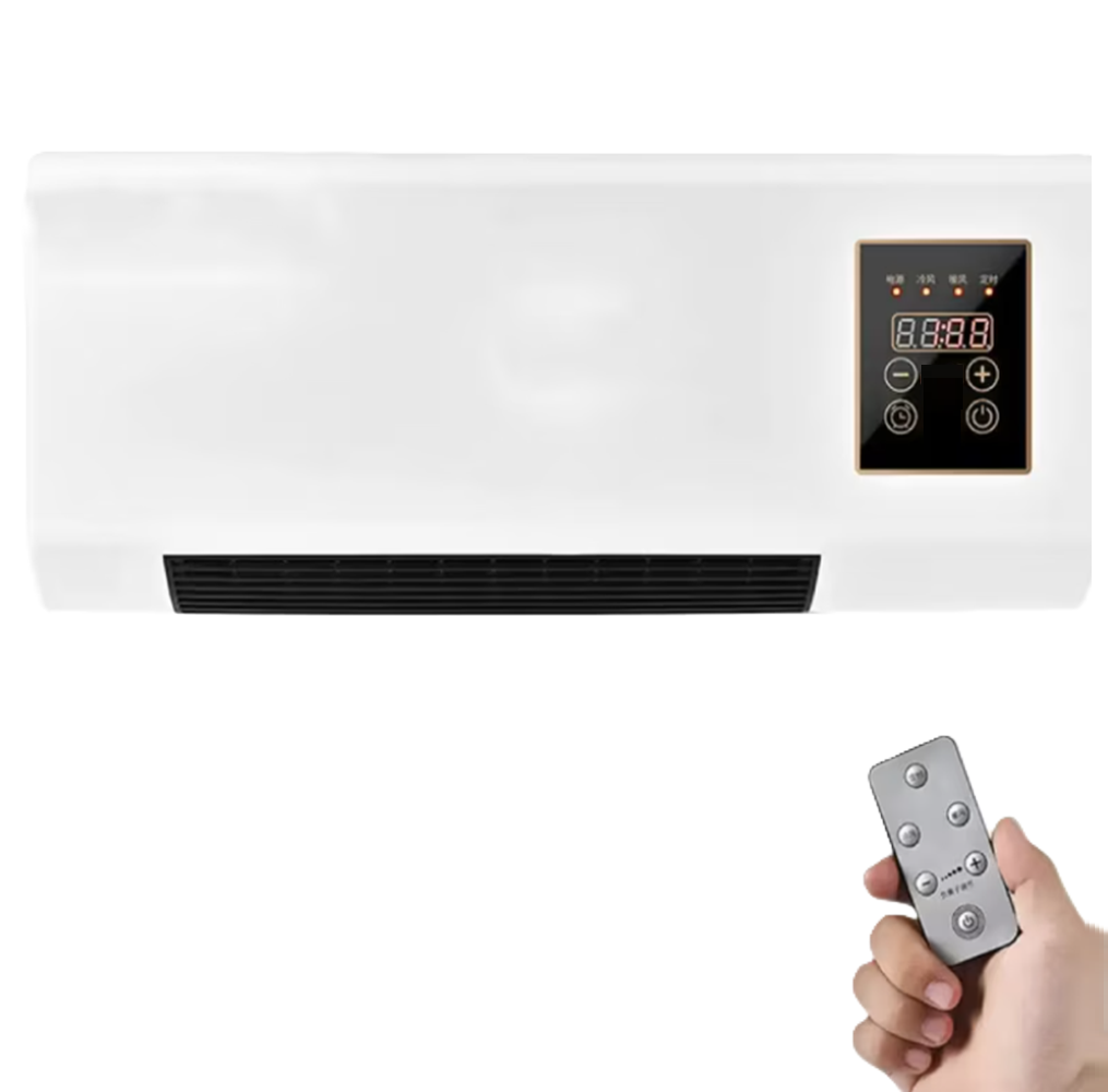 Fali elektromos fűtő- és hűtőtest – 1500 W teljesítményű, 2 fokozatú, időzítővel és távirányítóval, 20 m²-es helyiségig (BBM)6