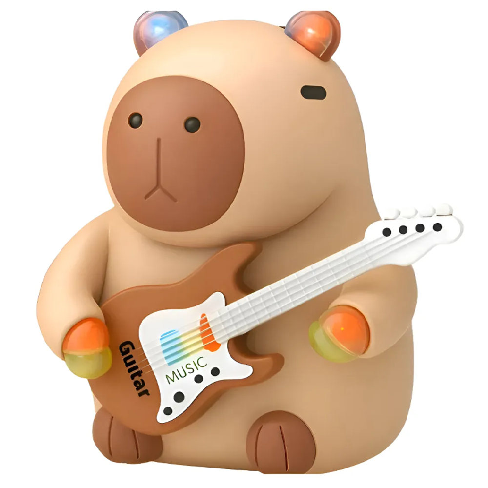 Gitározó capybara figura – zenélő és világító interaktív játék gyerekeknek 332A (BBJ)2