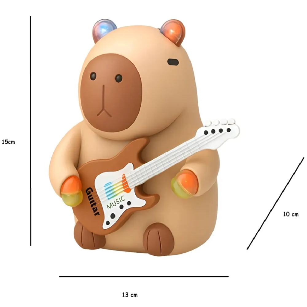 Gitározó capybara figura – zenélő és világító interaktív játék gyerekeknek 332A (BBJ)4