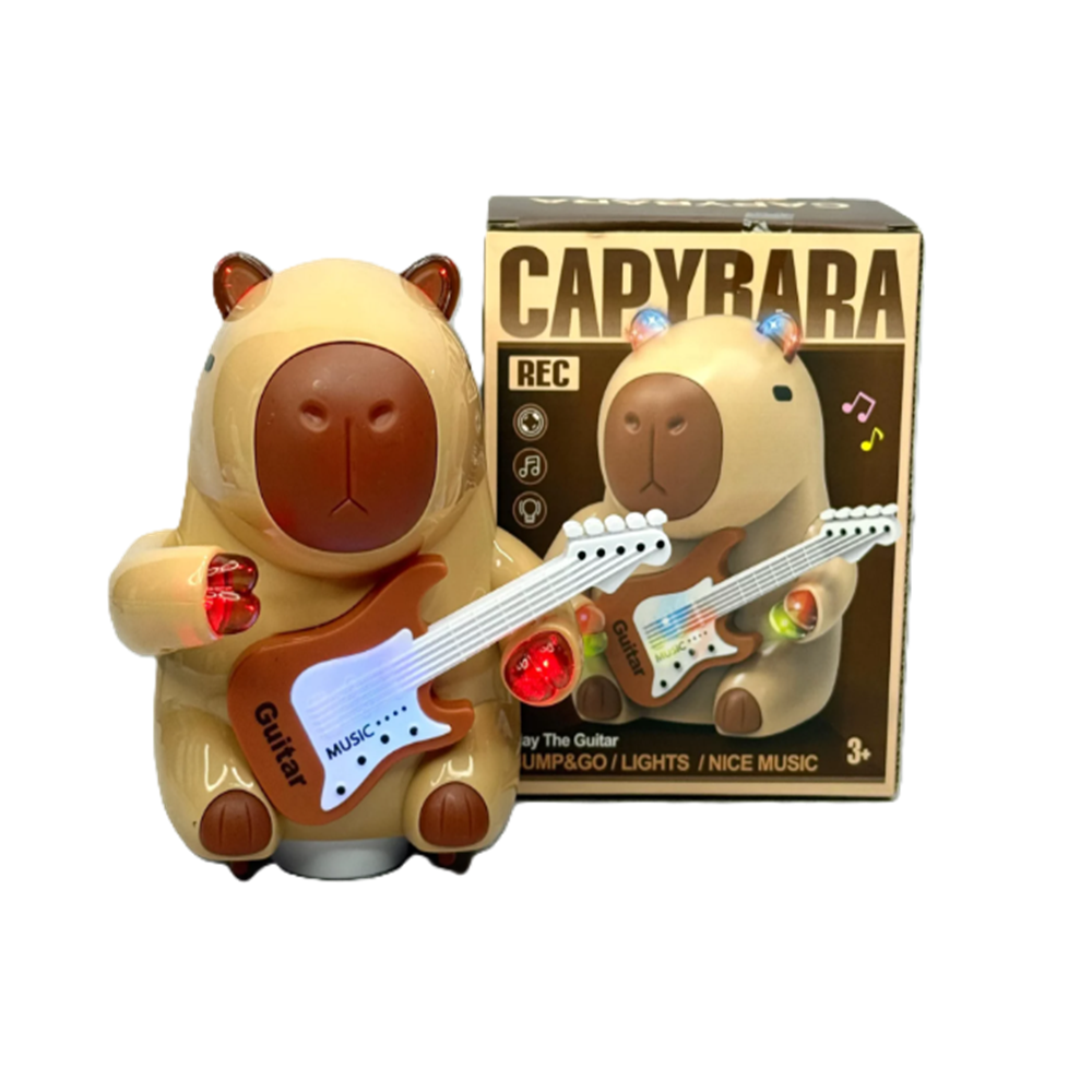 Gitározó capybara figura – zenélő és világító interaktív játék gyerekeknek 332A (BBJ)5