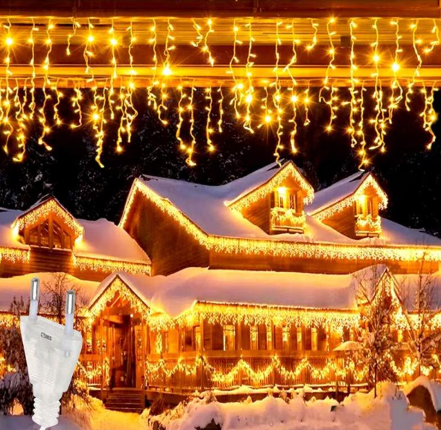 Karácsonyi LED fényfüggöny – 205×155 cm ablak- és beltéri dekoráció, energiatakarékos ünnepi fényfüzér – választható színben (SB)1