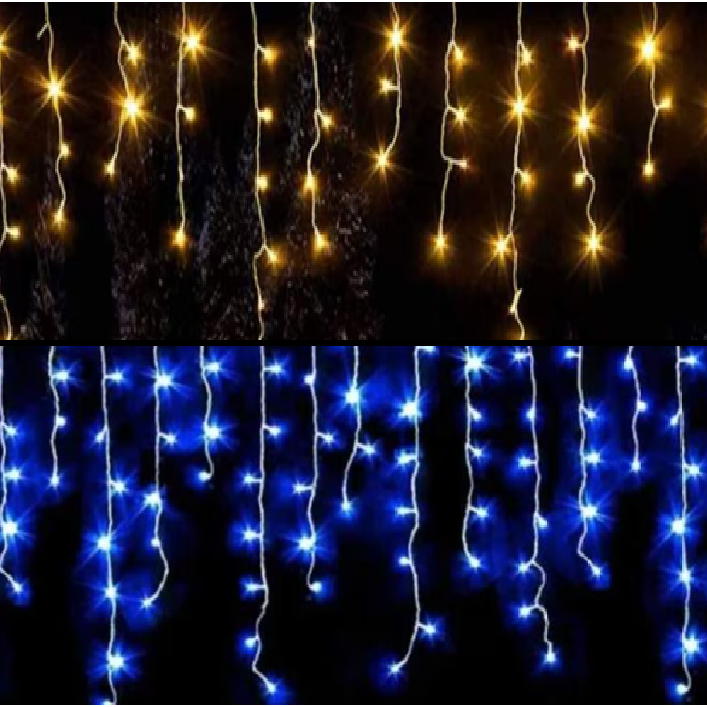 Karácsonyi LED fényfüggöny – 205×155 cm ablak- és beltéri dekoráció, energiatakarékos ünnepi fényfüzér – választható színben (SB)5