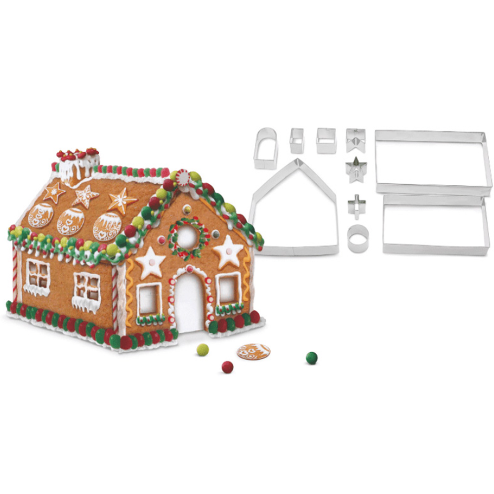 Karácsonyi mézeskalács ház készítő szett – komplett sütőforma és dekorációs készlet édes alkotáshoz (BLLV)