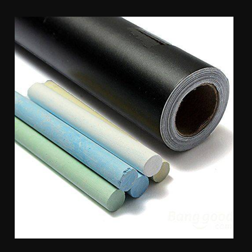 Krétával írható öntapadós falfólia – 200×45 cm táblafólia tekercs 5 db ajándék krétával, könnyen tisztítható krétatábla matrica gyerekeknek és irodába (BLLV)2