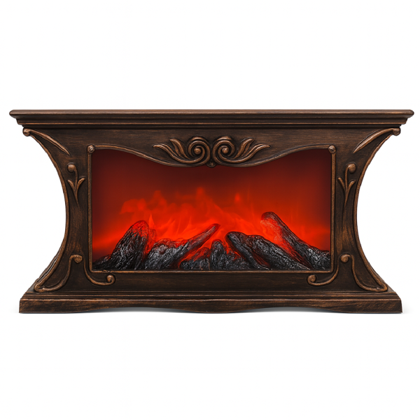 LED dekoratív díszkandalló lángeffekttel – valósághű lánghatású hangulatfény, 23×45cm -barna SP-90 (BBD)