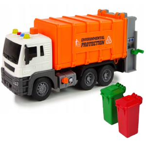 Zöld színű szemétszállító kukás teherautó – súrlódásos meghajtású játékautó hangeffektekkel gyerekeknek 26cm JS108 (BBJ) - Image 1