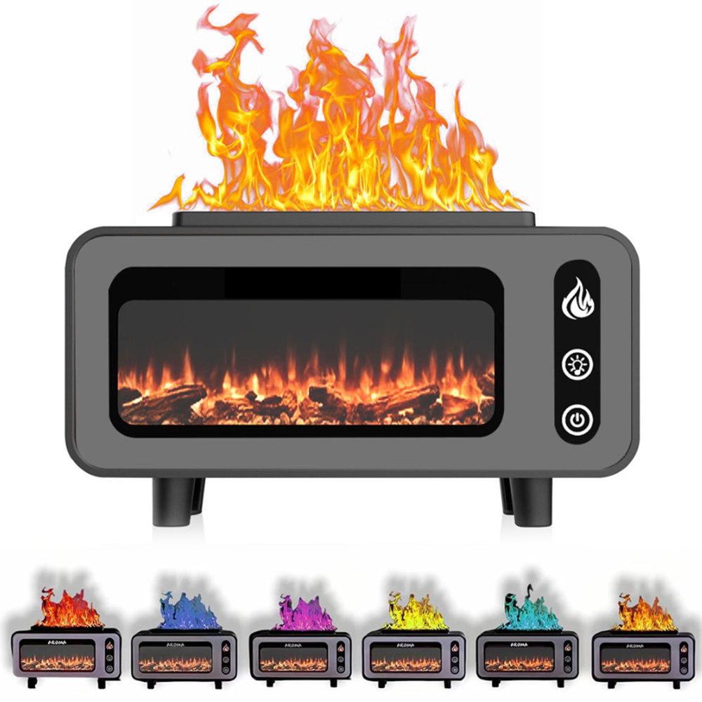 Vintage lánghatású ultrahangos illóolaj-diffúzor és párásító – aromaterápiás levegőfrissítő LED fényekkel KE24-426 (BBD)1