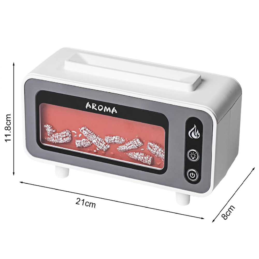 Vintage lánghatású ultrahangos illóolaj-diffúzor és párásító – aromaterápiás levegőfrissítő LED fényekkel KE24-426 (BBD)3