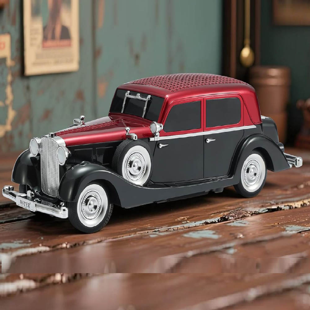 Wester 1934 retro autó stílusú Bluetooth hangszóró – vezeték nélküli HD sztereó hangzás, FM rádió, LED fények és beépített mikrofon (BBL)1