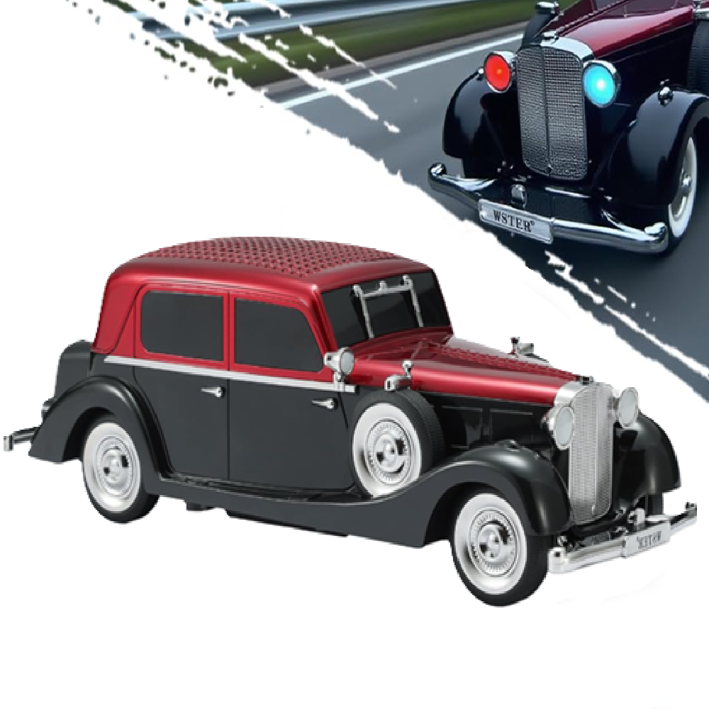 Wester 1934 retro autó stílusú Bluetooth hangszóró – vezeték nélküli HD sztereó hangzás, FM rádió, LED fények és beépített mikrofon (BBL)3