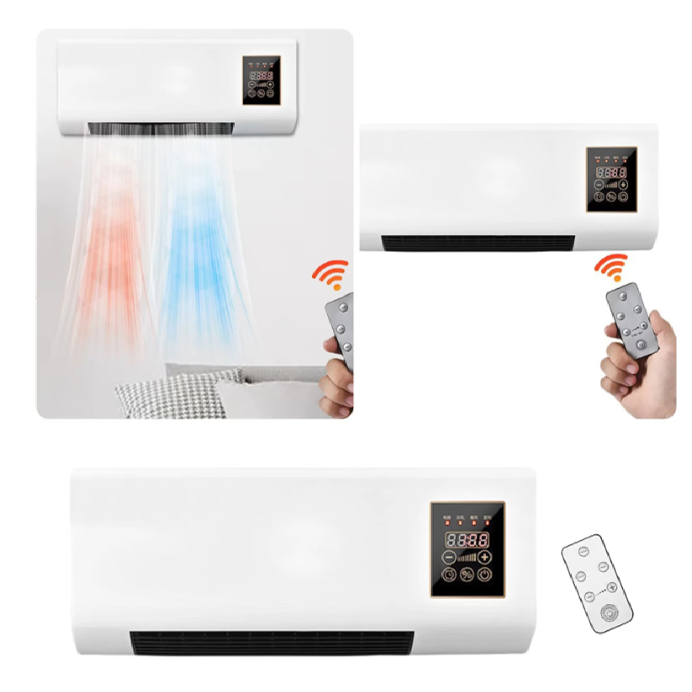 2 az 1-ben mini hűtő és hősugárzó – 54 cm-es ventilátor hűtésre és fűtésre, 16–40°C hőfokszabályzással, 16503300 W teljesítménnyel, távirányítóval – fehér (BBV)2