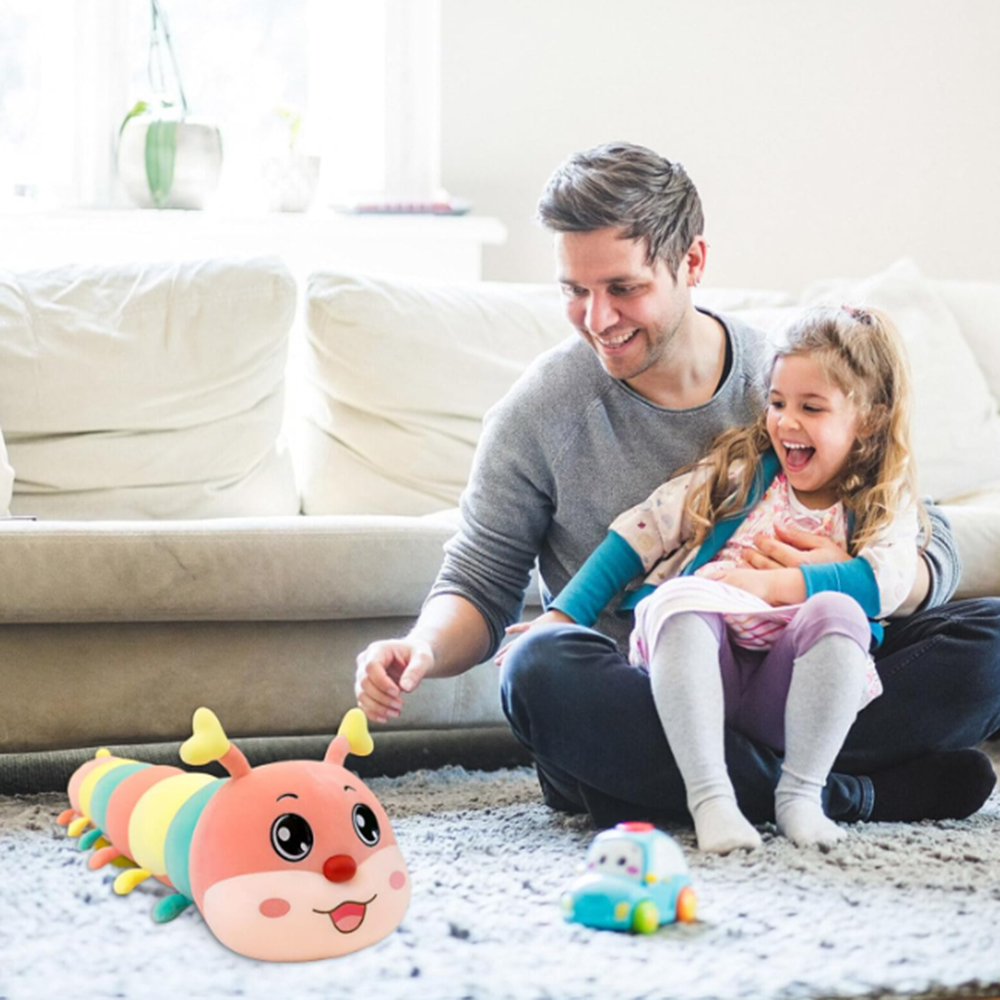 Óriási 3 az 1-ben szivárványos plüss hernyó – 12 lábú puha alvóka, ölelő párna és játék gyerekeknek 65 cm (BBLPJ)5