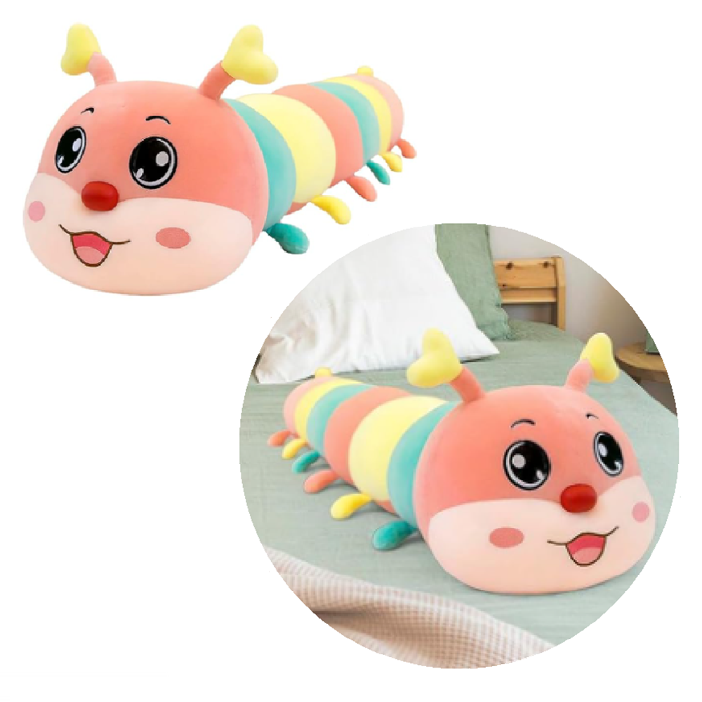 Óriási 3 az 1-ben szivárványos plüss hernyó – 12 lábú puha alvóka, ölelő párna és játék gyerekeknek 65 cm (BBLPJ)7