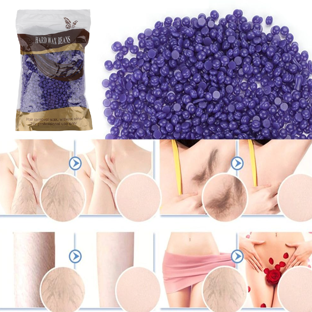 100 g gyantagyöngy – professzionális szőrtelenítő viasz gyantamelegítőhöz, bőrbarát formula otthoni és szalonhasználatra – Levendula lila (BLLV)3