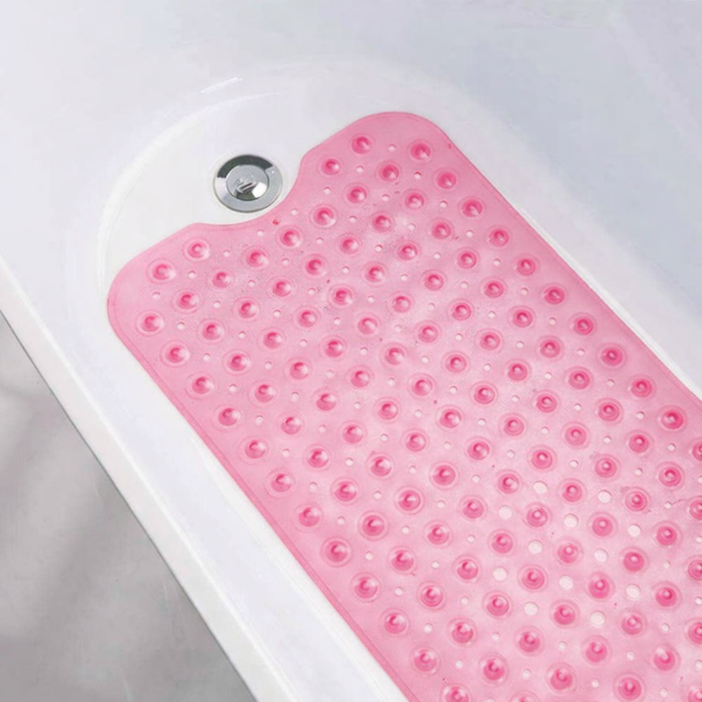 Csúszásgátló fürdőkád szőnyeg – 100×40 cm, tapadókorongos, biztonságos fürdéshez -rózsaszín (BLLV)2