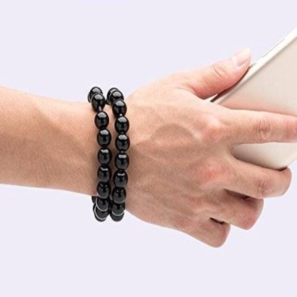 Fekete színű USB töltőkábel karkötő iPhone-hoz – lightning csatlakozó (BLLV)4