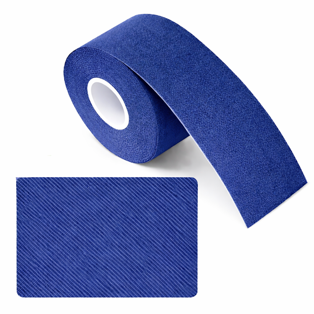 Kineziológiai tapasz – 5 cm × 5 m izom- és ízülettámasztó sport szalag fájdalomcsillapításhoz és regenerációhoz – Sötét kék (BLLV)