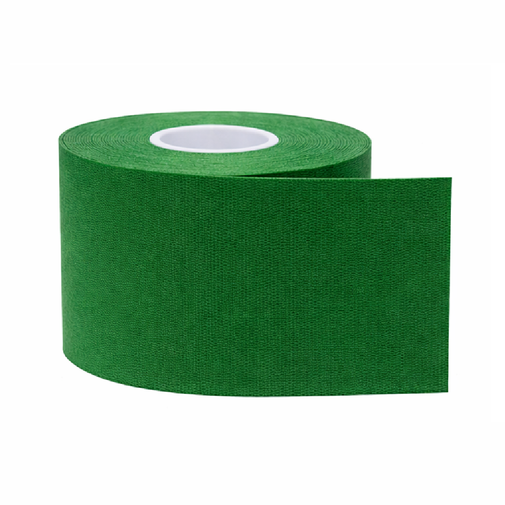 Kineziológiai tapasz – 5 cm × 5 m izom- és ízülettámasztó sport szalag fájdalomcsillapításhoz és regenerációhoz – Sötét zöld (BLLV)