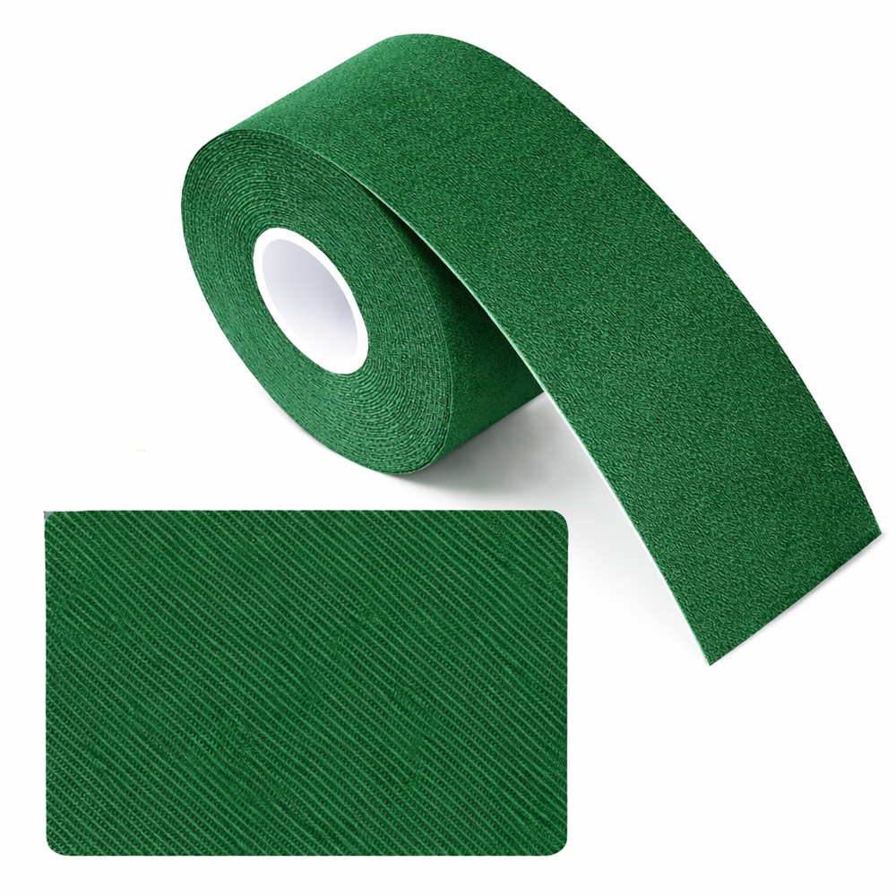 Kineziológiai tapasz – 5 cm × 5 m izom- és ízülettámasztó sport szalag fájdalomcsillapításhoz és regenerációhoz – Sötét zöld (BLLV)1