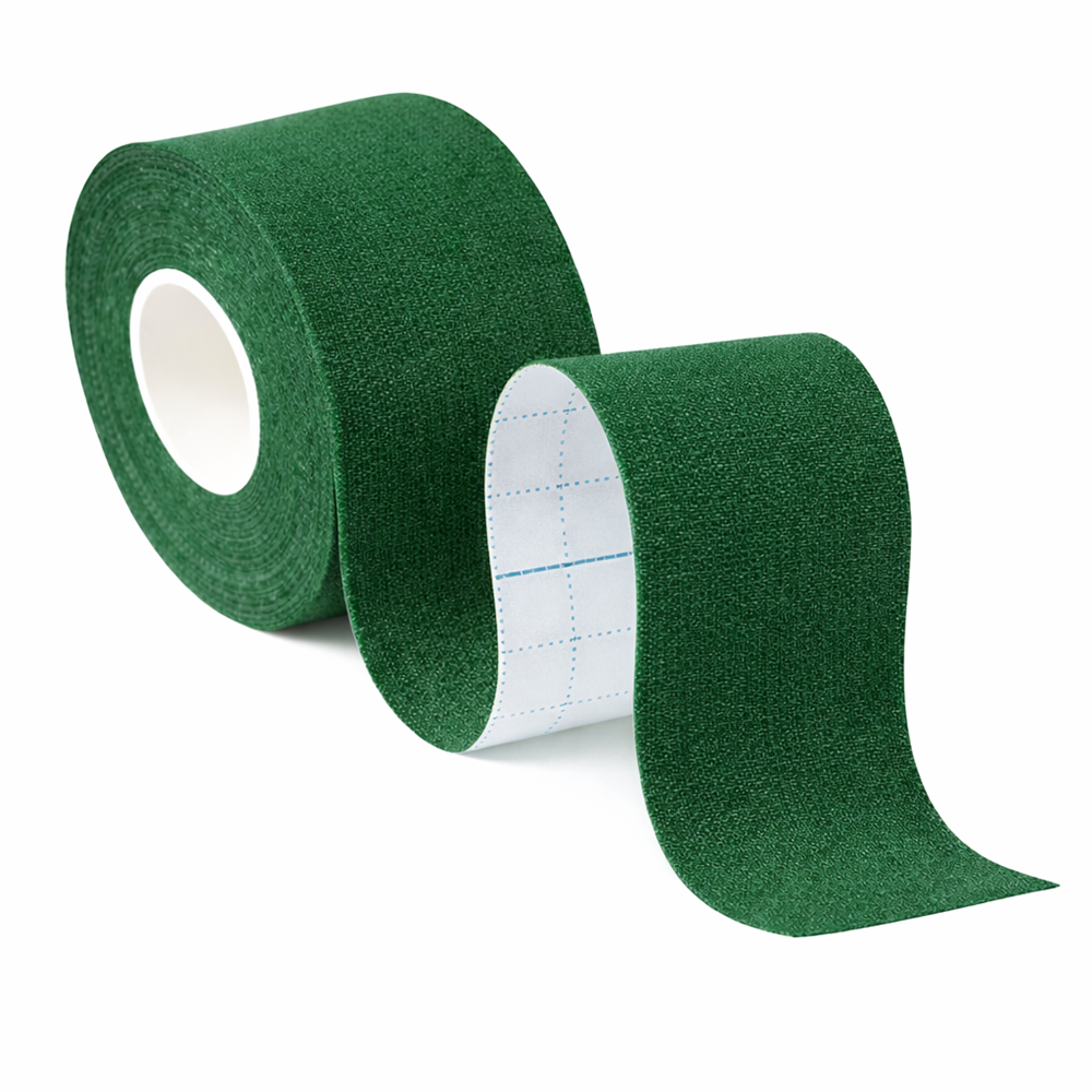 Kineziológiai tapasz – 5 cm × 5 m izom- és ízülettámasztó sport szalag fájdalomcsillapításhoz és regenerációhoz – Sötét zöld (BLLV)2