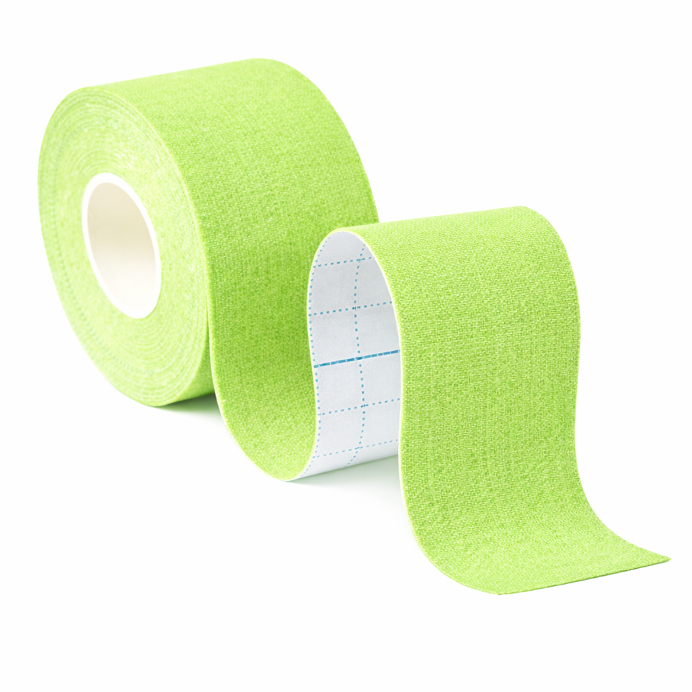 Kineziológiai tapasz – 5 cm × 5 m izom- és ízülettámasztó sport szalag fájdalomcsillapításhoz és regenerációhoz – Világos zöld (BLLV)2